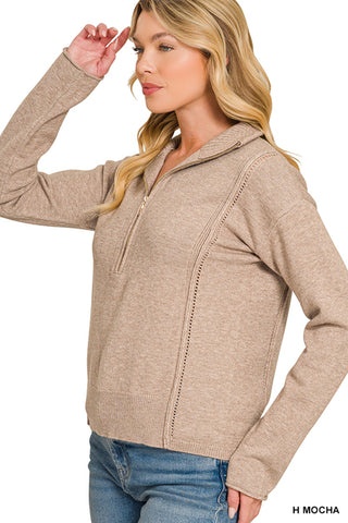 Viscose Half Zip Sweater