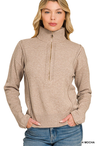 Viscose Half Zip Sweater