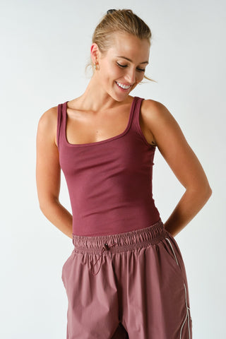 Square Neck  Micro-Ribbed Tank