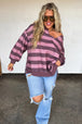MAUVE/CHOCOLATE STRIPE