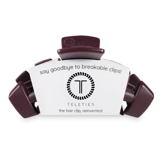 TELETIES- Classic Hair Clip- Burgundy Bliss