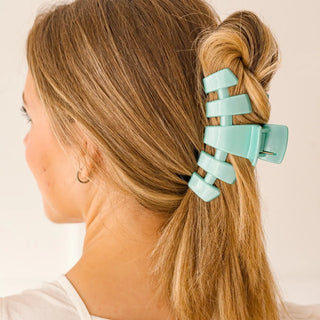 TELETIES- Classic Hair Clip - Totally Turquoise