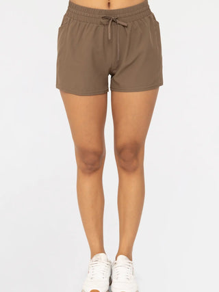 Drawstring Pocket Athleisure Shorts