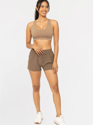Drawstring Pocket Athleisure Shorts