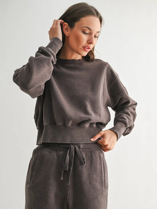 Mineral Wash Luxe Crop Sweatshirt
