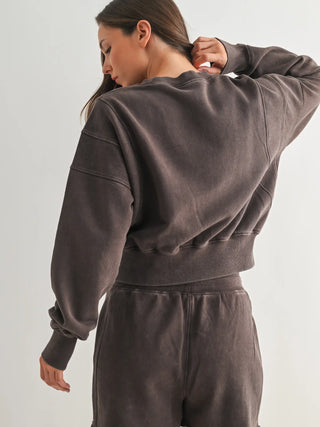 Mineral Wash Luxe Crop Sweatshirt