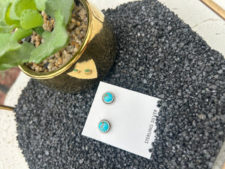 Round Hada Collection Kingsman Turquoise Earrings