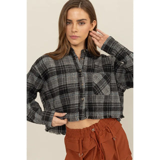 Plaid Cropped Shacket