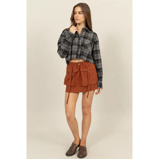Plaid Cropped Shacket