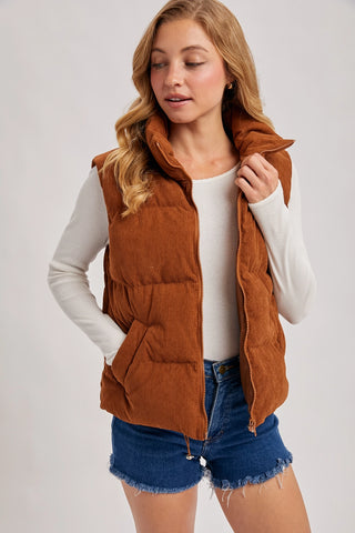 Corduroy Puffer Vest