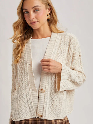 Cable Knit Buttondown Cardigan