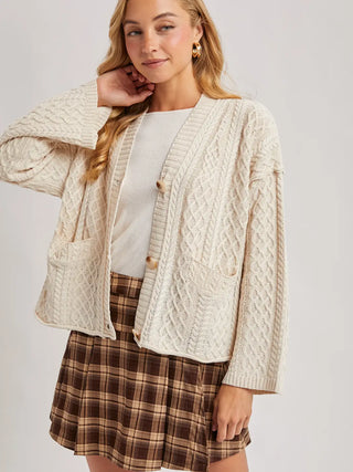 Cable Knit Buttondown Cardigan