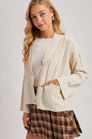 Cable Knit Buttondown Cardigan