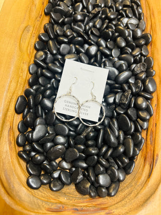 Sterling Silver Dangle Hoop Earrings