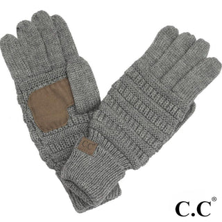 C.C. Solid Ribbed Smart Touch Gloves