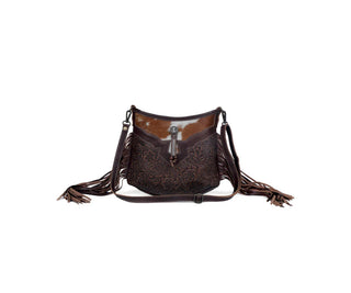 Myra Sculpted Brown Leather Bag