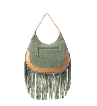 Myra Sage Whisper Fringe Leather Bag