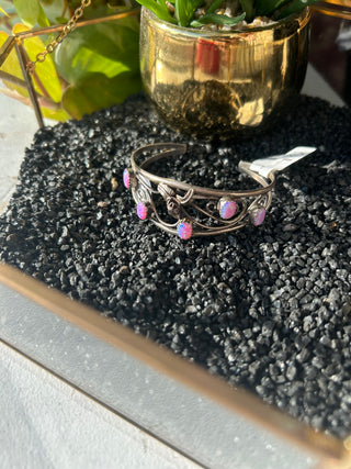 Caroline Nez Navajo Handmade SS Opal Bracelet
