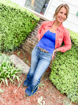 Reversible Scoop Neck Sleeveless Knit Tank Top