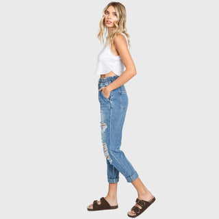 High Rise Paper Bag Mom Jeans