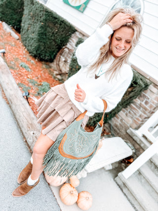 Oversized Fuzzy Sweater with Back Twist