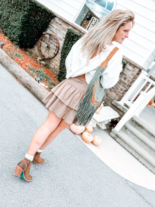 Oversized Fuzzy Sweater with Back Twist