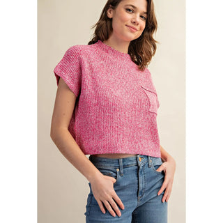 Drop Shoulder Rib Knit Sweater