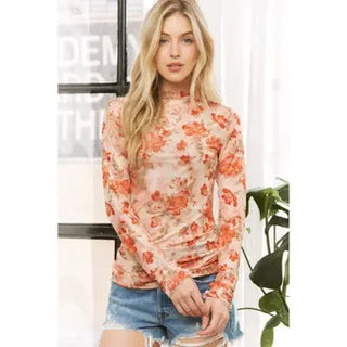 Sunset Garden Mesh Top