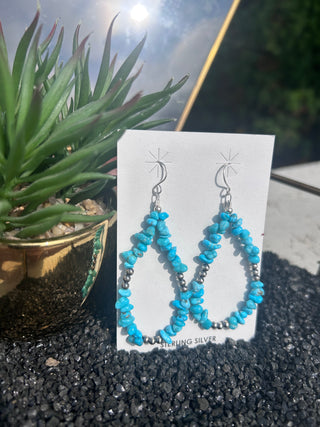 Sterling Silver Kingman Turquoise Earrings