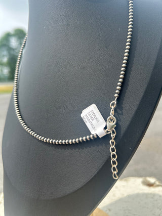 Navajo Sterling Silver 3mm Pearl Necklace