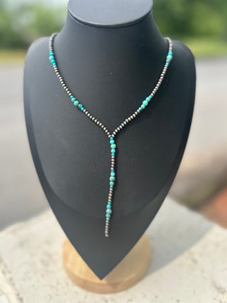 Sonoran Turquoise Lariat Handstrung Necklace