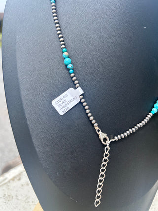 Sonoran Turquoise Lariat Handstrung Necklace