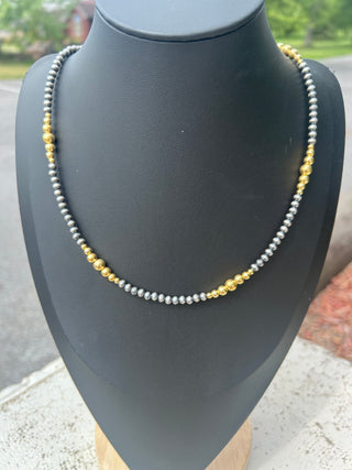 Sterling Silver w/ 14k Gold Plated Handstrung Necklace