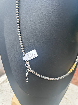 Sterling Silver w/ 14k Gold Plated Handstrung Necklace
