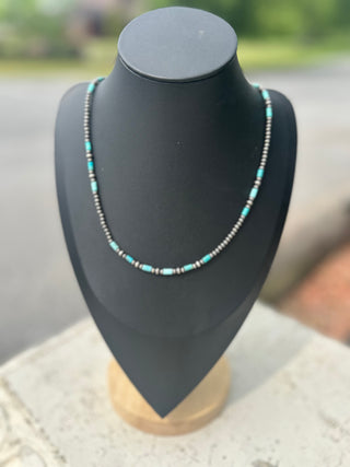 Red Skin Turquoise Handstrung Necklace