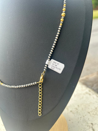 3mm Handstrung 14k Gold Plated Necklace