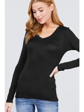 Long Sleeve V-Neck Top