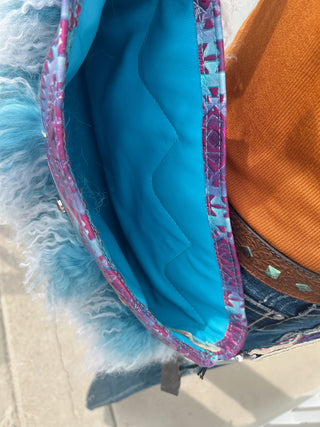 Blue Moon Handcrafted Mongolian Lamb Bag
