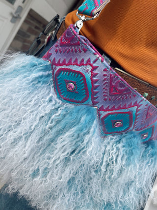 Blue Moon Handcrafted Mongolian Lamb Bag