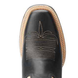 Classic Square Boot - Jet Black and Pale Ivory
