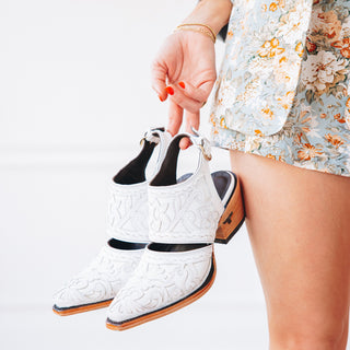 Robin Slingback Mule - Matte White
