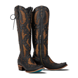 Reverie Knee High Corset - Jet Black and Burnt Caramel