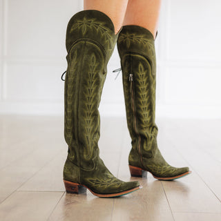 Lexington OTK Corset - Olive Suede