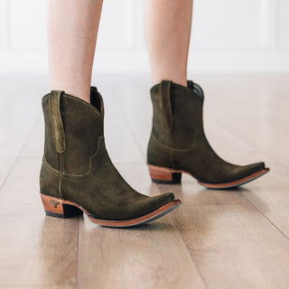 Emma Jane Bootie - Olive Suede