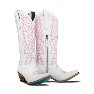 Smokeshow Boot - Matte White and Neon Pink