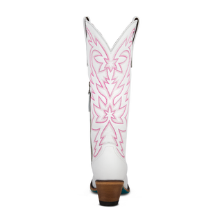 Smokeshow Boot - Matte White and Neon Pink