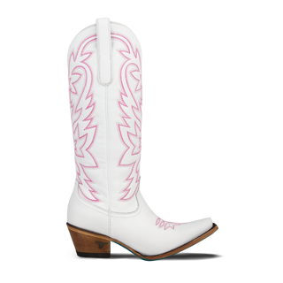 Smokeshow Boot - Matte White and Neon Pink