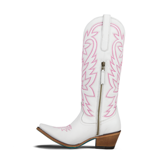 Smokeshow Boot - Matte White and Neon Pink