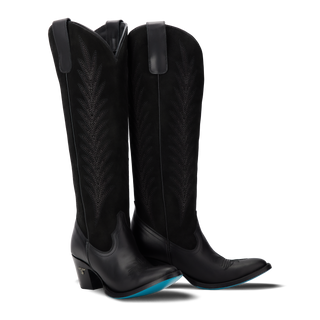 Jentry Knee High Boot - Jet Black & Soft Black Suede