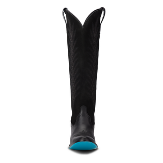Jentry Knee High Boot - Jet Black & Soft Black Suede